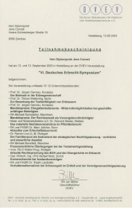 VL Deutsches Erbrecht - Symposium